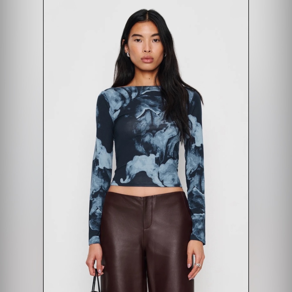 Reformation Wiley Knit Top - Midnight Rose